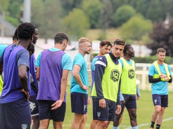 les joueurs de l'équipe de Trélissac à l'échauffement.