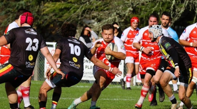 Les joueurs de Belvès lors d'un match de rugby